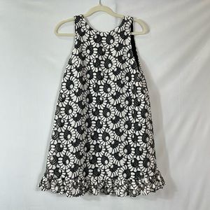 Rare Free People Mini Dress S Made In Philadelphia Label White Black Floral EUC